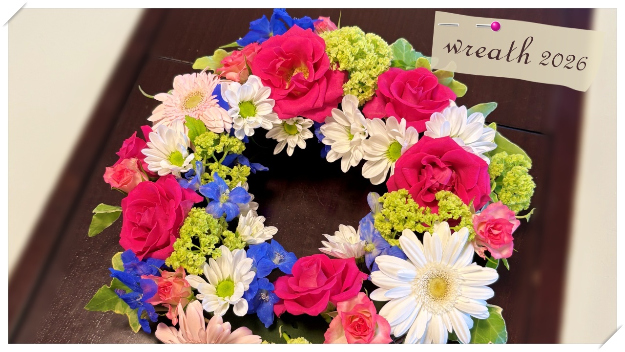 フラワーアレンジ 春の花輪